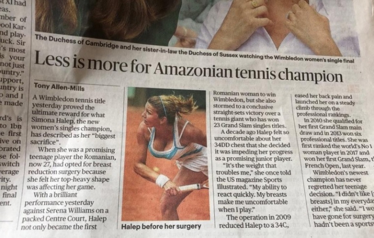 Simona Halep. Articolul scandalos scris de englezi, după succesul fantastic la Wimbledon