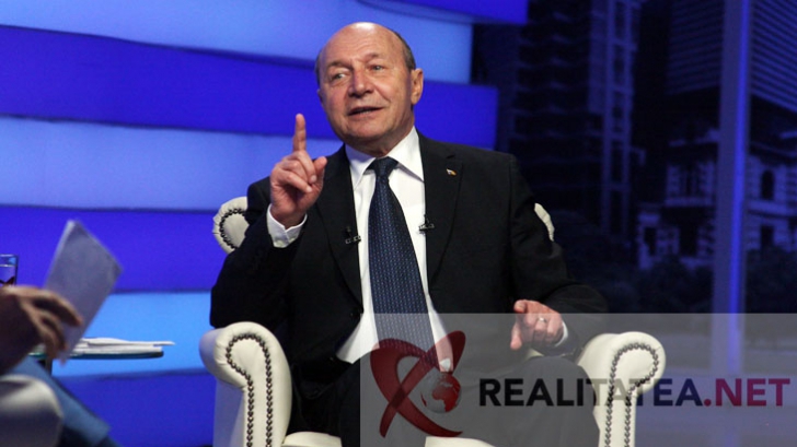 Traian Basescu in studioul Realitatea TV. Foto: Cristian Otopeanu