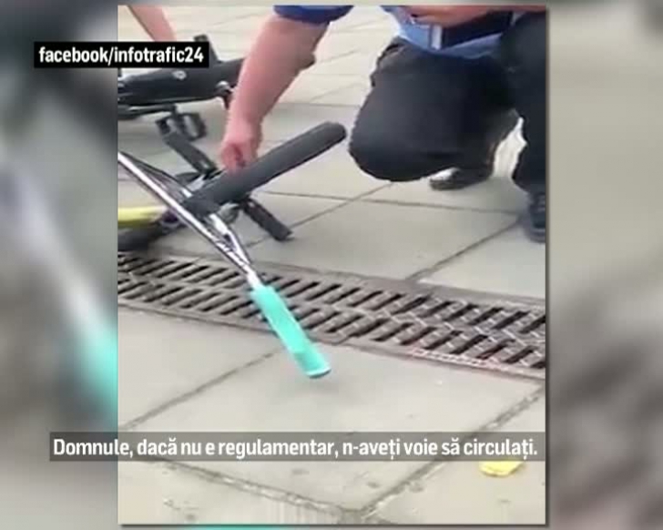 Anchetă la Poliția Locală Iași, după ce au dezumflat roțile bicicletei unui tânăr ce făcea acrobații