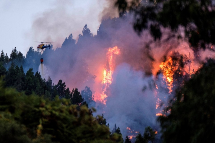 Imagini din infern: Incendiul din insula Gran Canaria a scăpat de sub control!