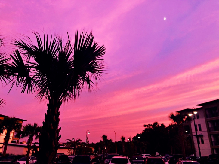 Fenomen uluitor după uraganul Dorian. O mare de violet pe cer 