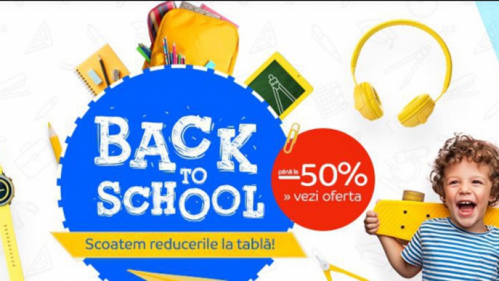 eMAG - Promotia Back to School aduce reduceri de pana la 50% pentru elevii care au inceput scoala