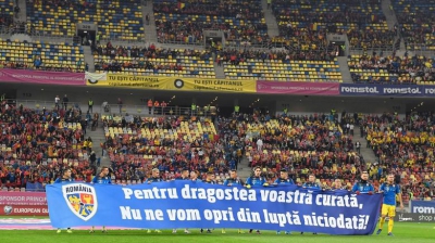 Mesajul emoționant apărut pe stadion în timpul meciului România - Norvegia 