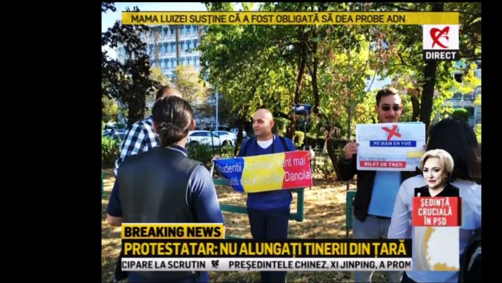 Foto: Viorica Dăncilă, aşteptată la Ploiești de protestatari: „Nu ne mai alungaţi tinerii din ţară” 