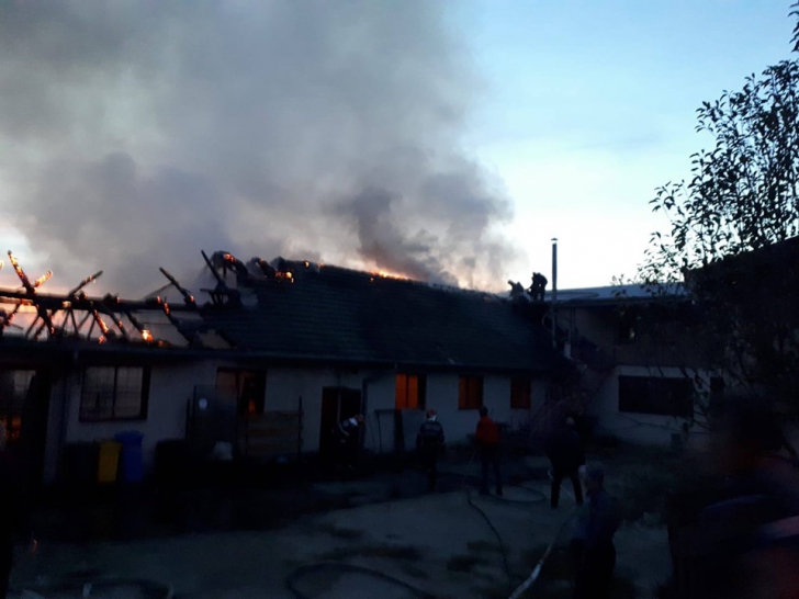 FOTO-VIDEO| Incendiu puternic la o hală industrială de lângă Simeria