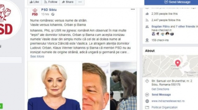 PSD, atac xenofob pe Facebook, cu erori gramaticale. Postarea a dispărut, dar o puteți vedea aici
