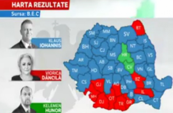 Harta voturilor pro-PSD