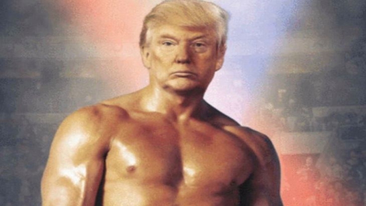 Donald Trump, cu trupul lui Rocky