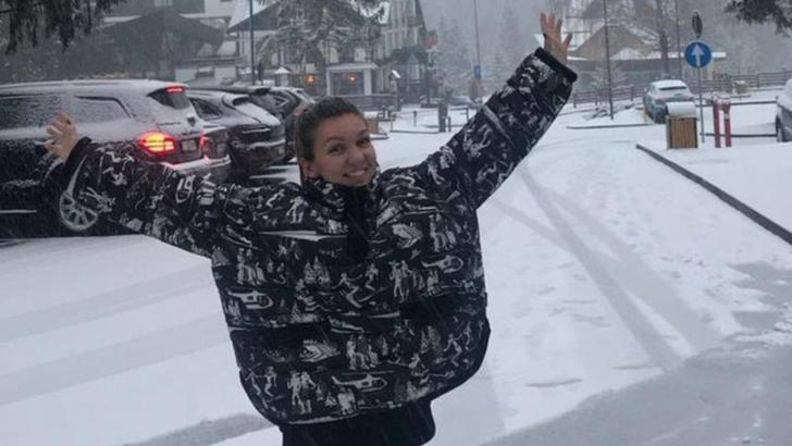FOTO | Simona Halep, încântată de prima ninsoare puternică din București! „Paradis”