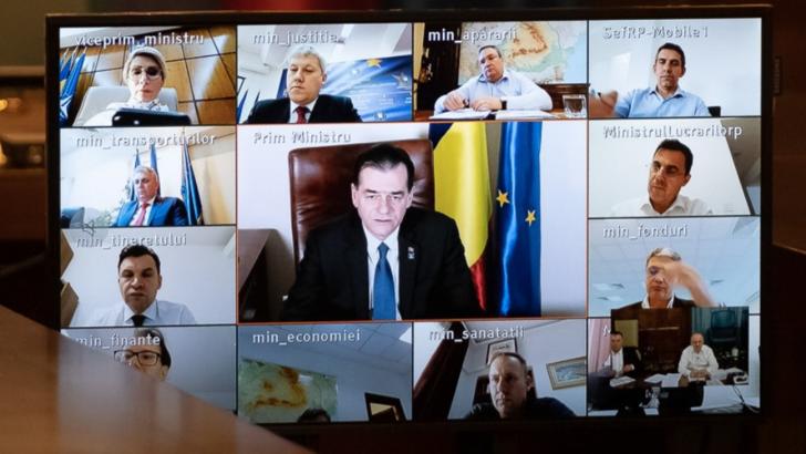 Guverul Orban în videoconferință Foto: Facebook/Guvernul României