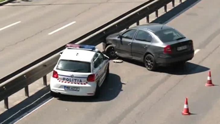 Incident grav, în București: a intrat cu mașina în filtrul de poliție