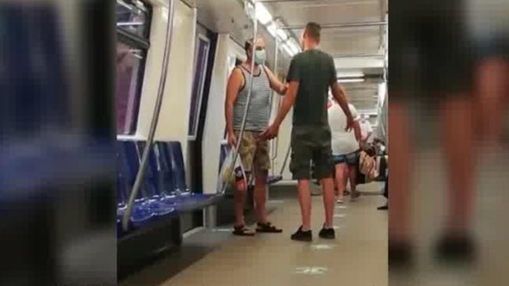 Încă un călător fără mască la metrou, pus pe scandal 