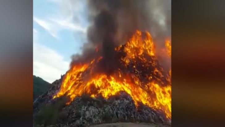 Incendiu la groapa de gunoi a municipiului Sighişoara. A fost emis mesaj Ro-Alert