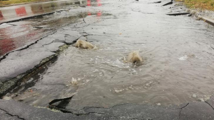  Probleme în județul Hunedoara cauzate de ploaia torențială: Sistem de canalizare surpat, locuințe inundate
