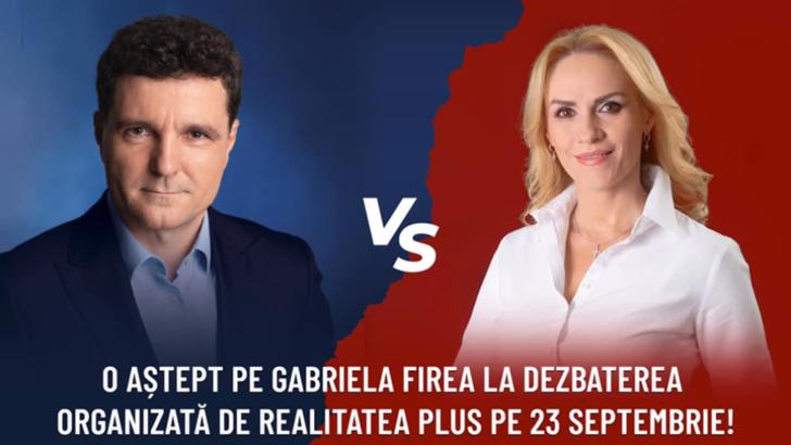 Nicușor Dan și Gabriela Firea, dezbatere televizată la Realitatea PLUS