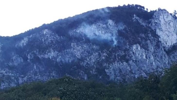 Incendiu de pădure în Parcul Național Domogled, s-a cerut intervenția unui elicopter