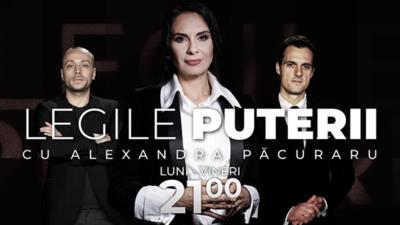 "Legile Puterii" va fi moderată de către Alexandra Păcuraru. Prima ediție, luni, 5 octombrie