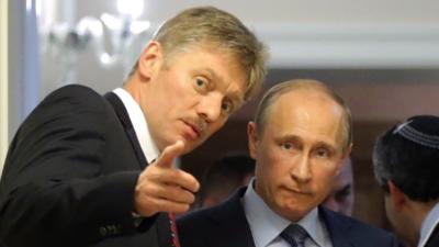 Vladimir Putin și Dmitri Peskov, purtător de cuvânt Kremlin