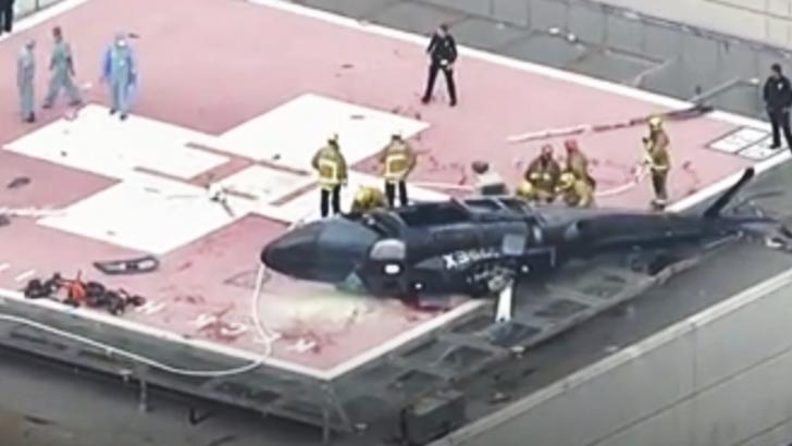 Video dramatic! Un elicopter s-a prăbușit în timp ce transporta o inimă pentru un transplant - VIDEO