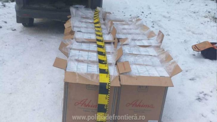 Țigări de contrabandă în valoare de peste 146.000 lei, confiscate de polițiștii de frontieră la Izvoarele Sucevei