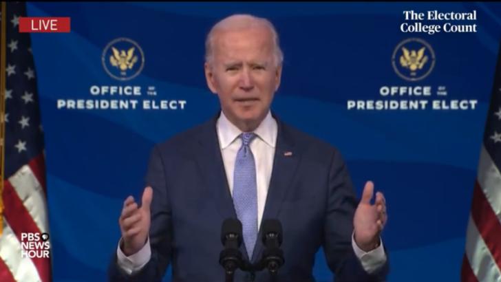 LIVE Președintele ales Joe Biden, discurs către națiune: ASALT fără precedent asupra democrației 