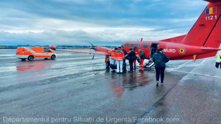 Zborul salvator: bebeluș transportat cu o aeronavă SMURD de la Timișoara