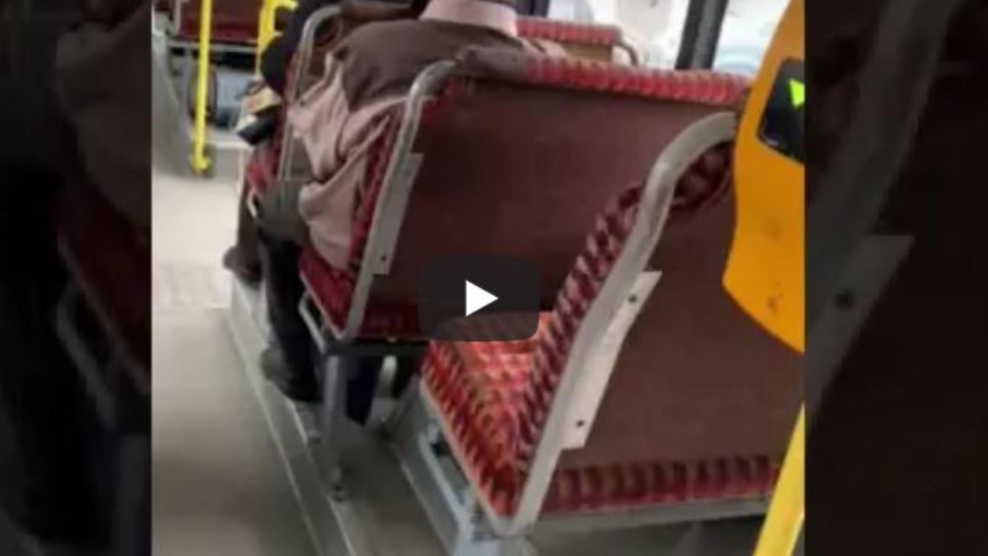 VIDEO - Imagini dezgustătoare dintr-un autobuz-focar de infecție - Ce spune firma care administrează mijloacele de transport în comun