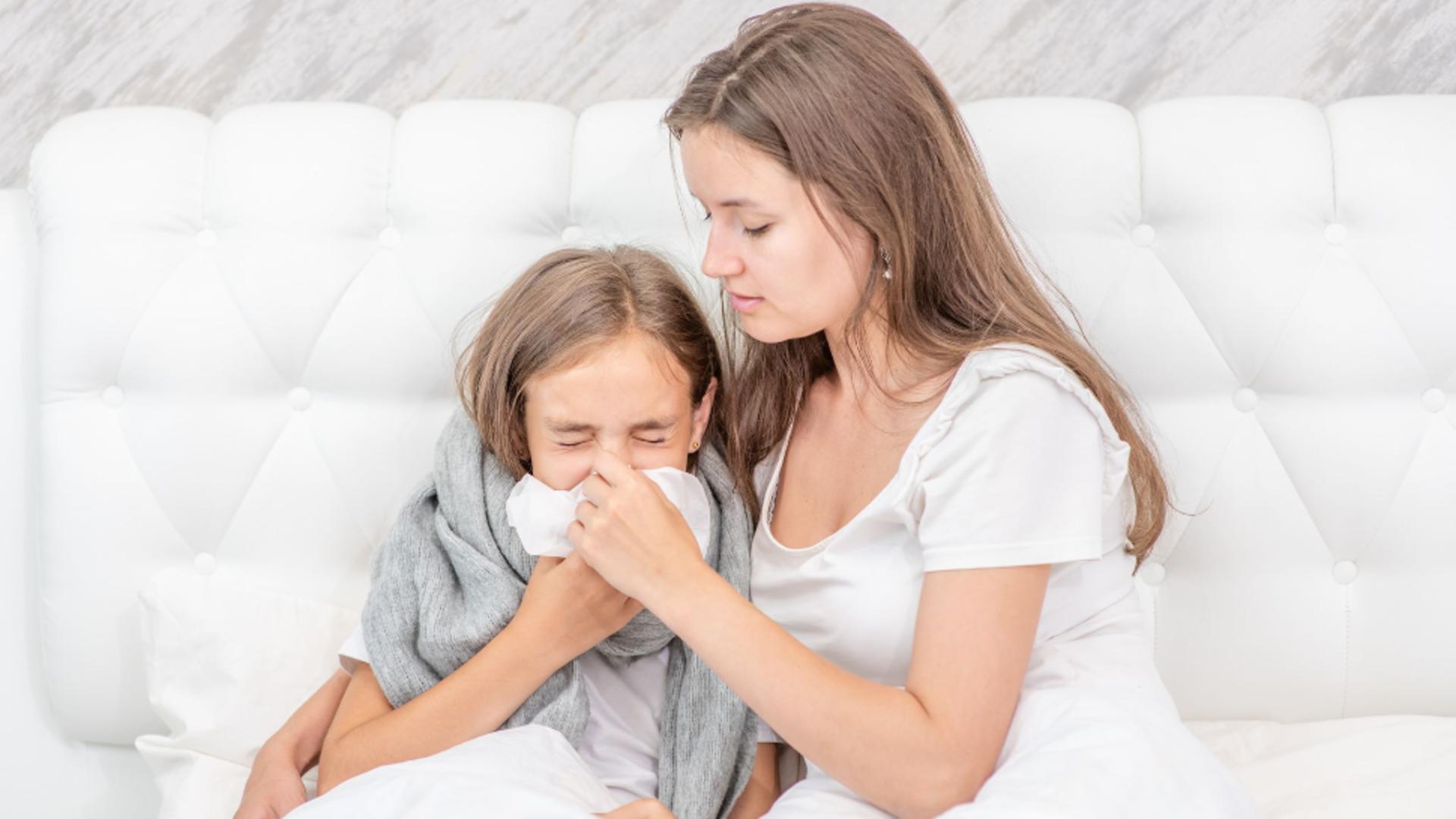 Gripă copii - imagine cu notă sugestivă