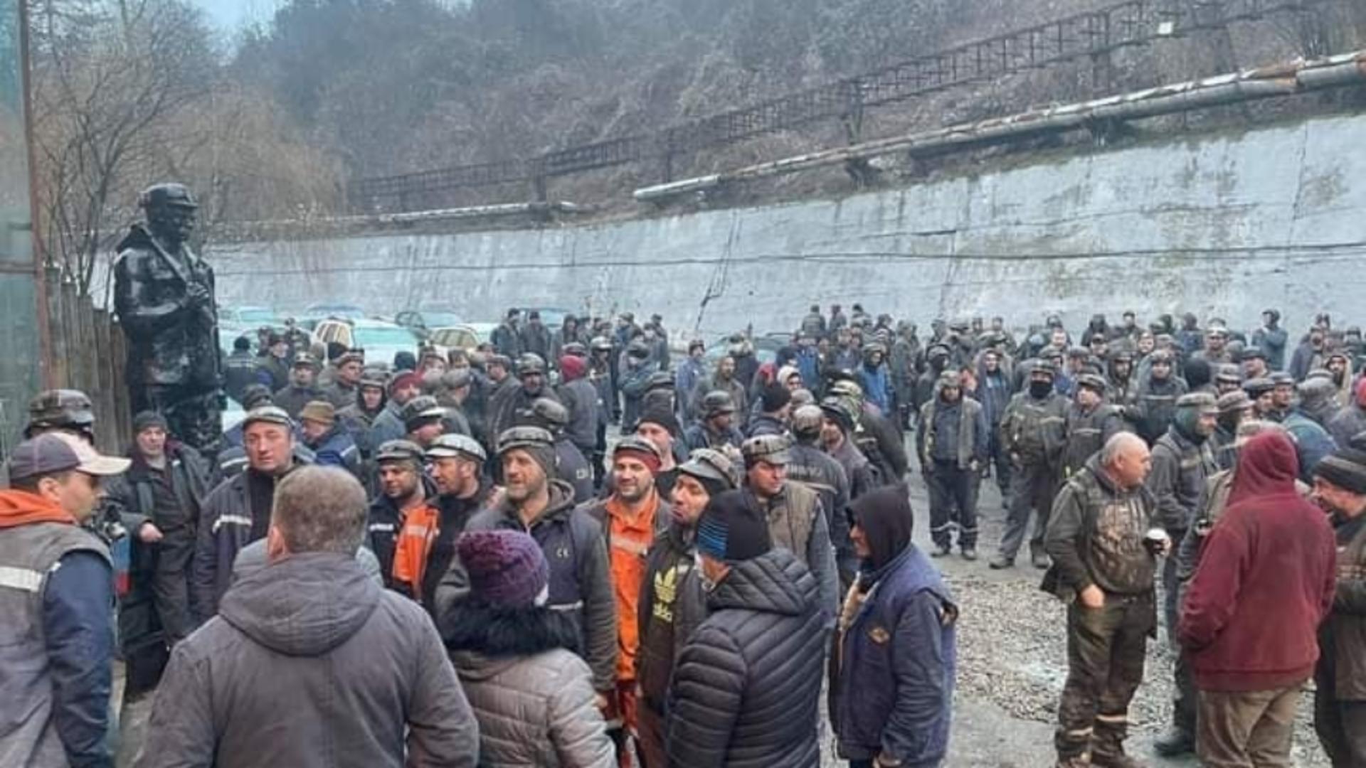 Protest al minerilor din Valea Jiului, februarie 2021