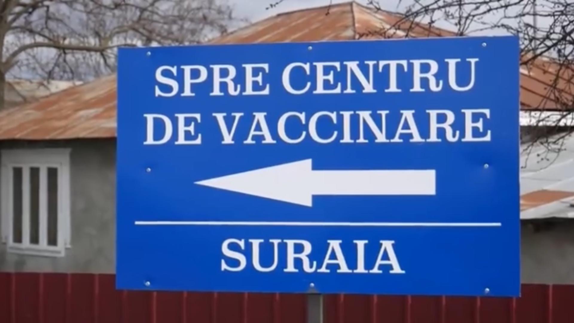 Centrul de vaccinare anti-COVID-19 Suraia, jud. Vrancea Foto: Captură TV