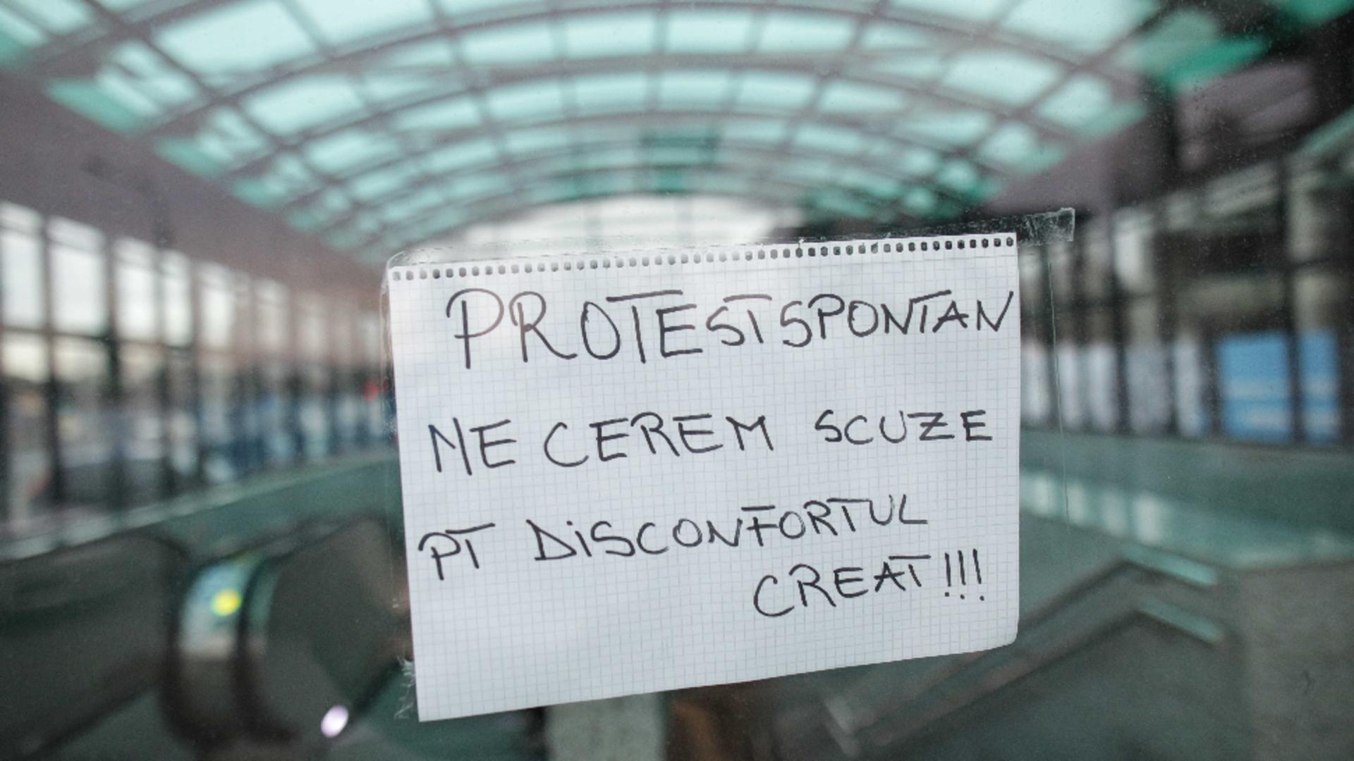 Daunele protestului de la Metrorex/sursa foto: INQUAM