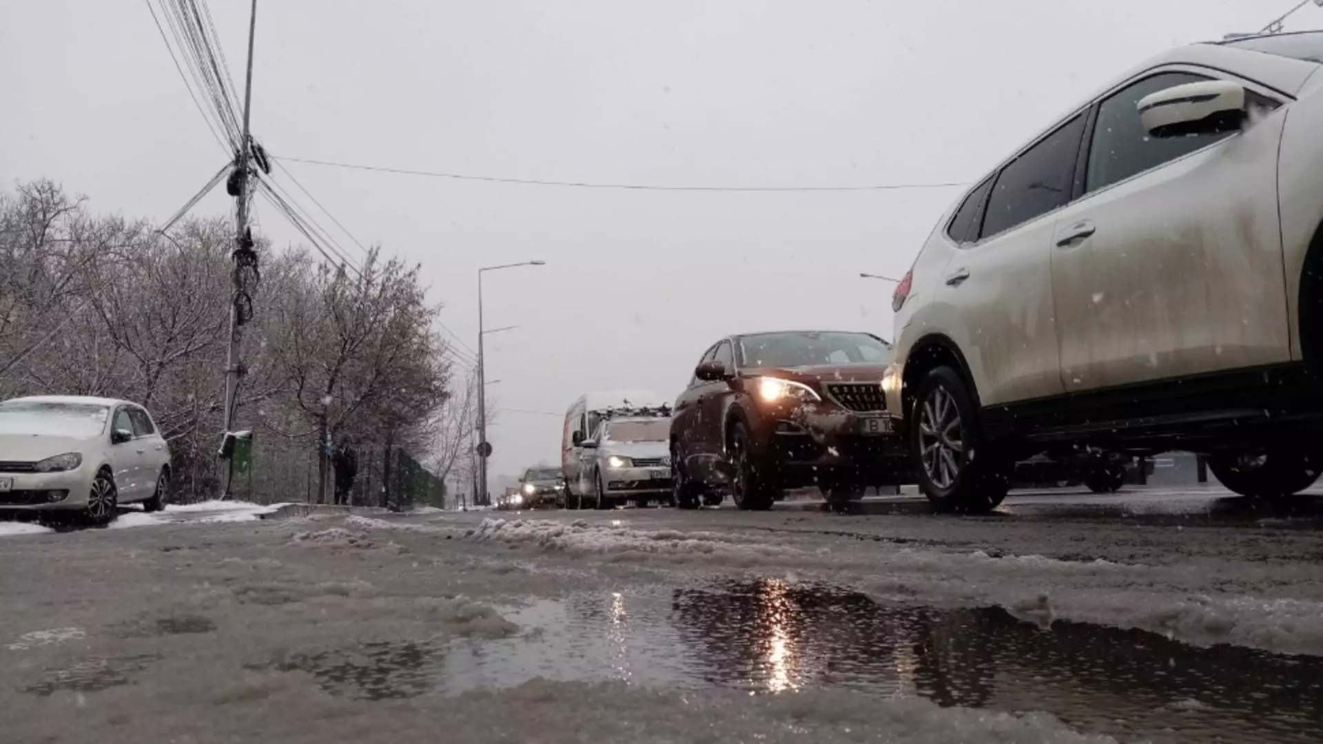 Vreme de iarnă la început de aprilie