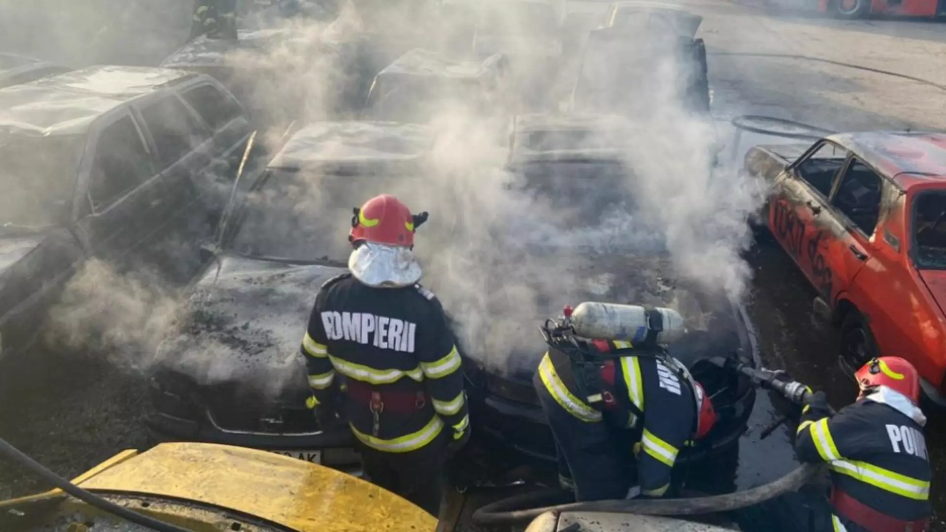 Incendiu în parc auto RAT Craiova