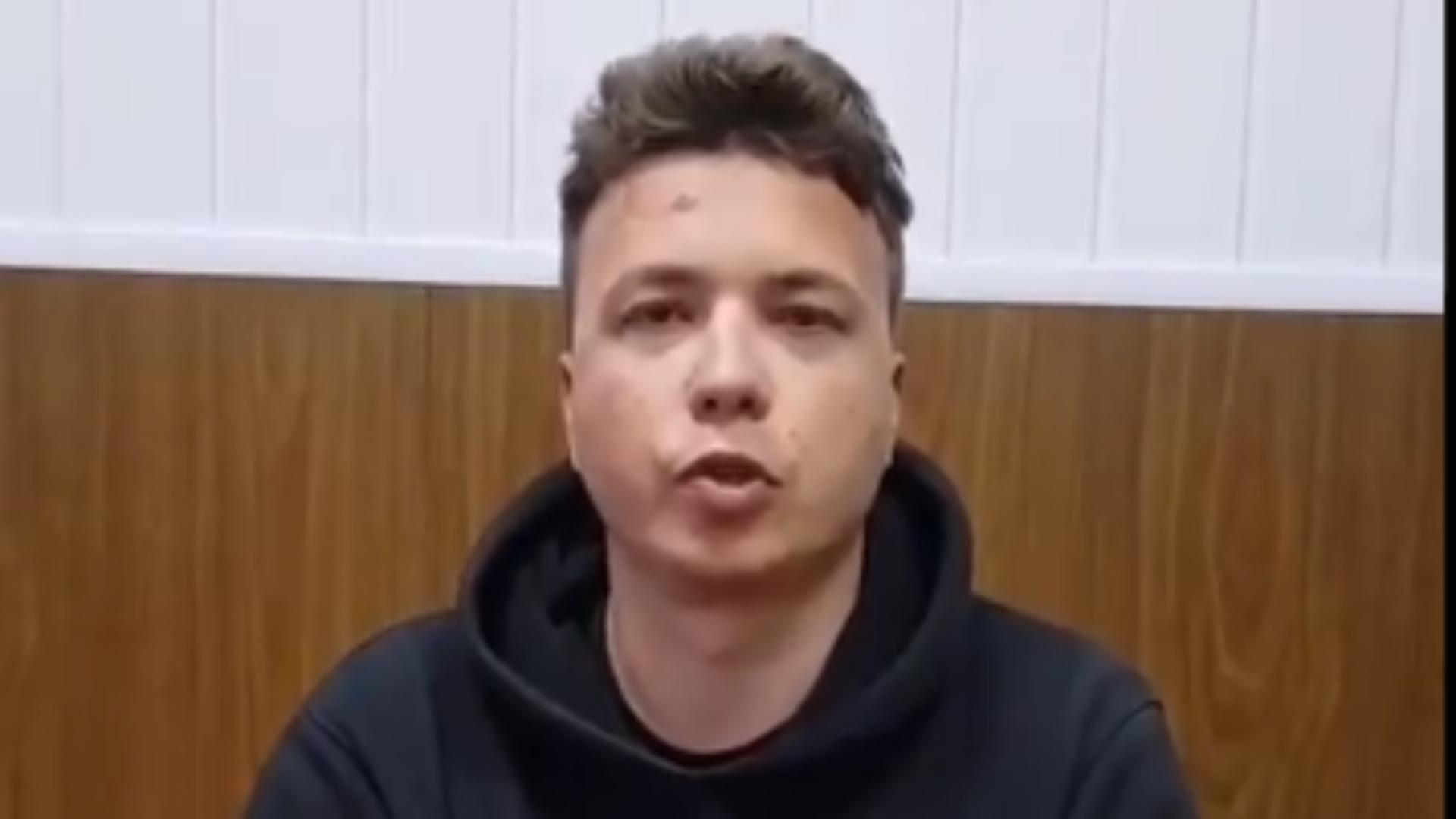 Jurnalistul Roman Protasevici (captura video din detenție)