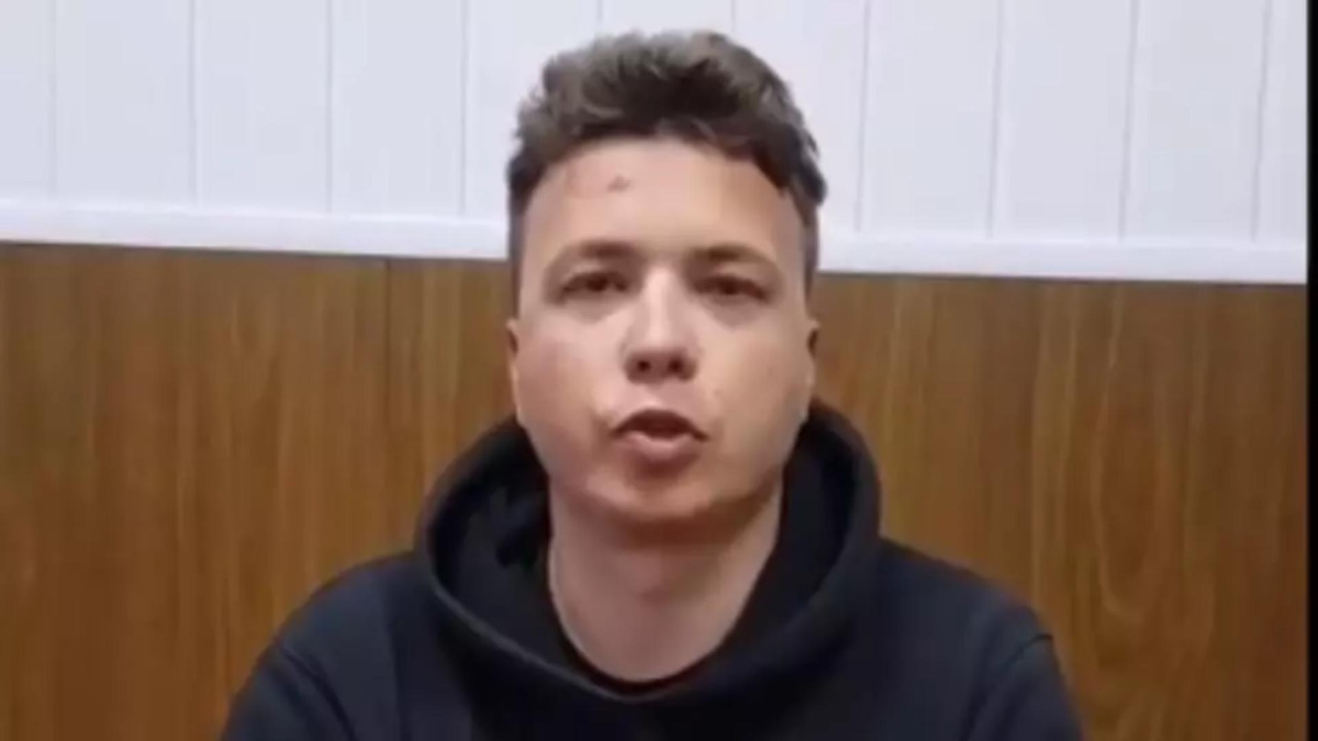 Jurnalistul Roman Protasevici (captura video din detenție)
