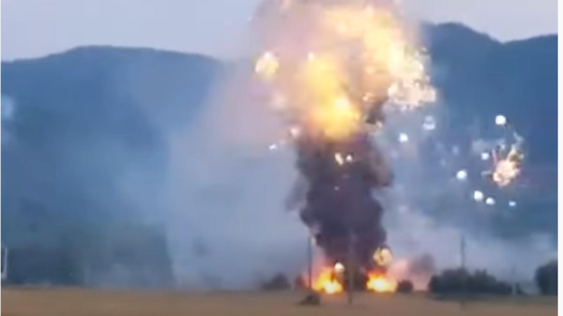 Explozie Zărnești. Foto: captură YouTube