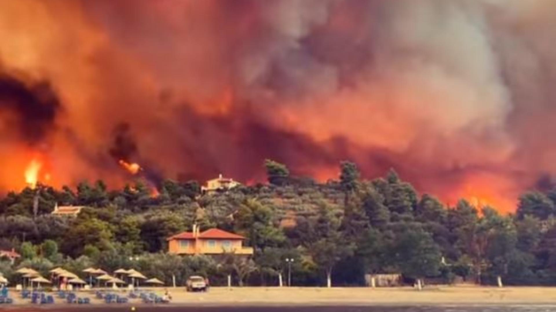 Incendiu puternic în Grecia