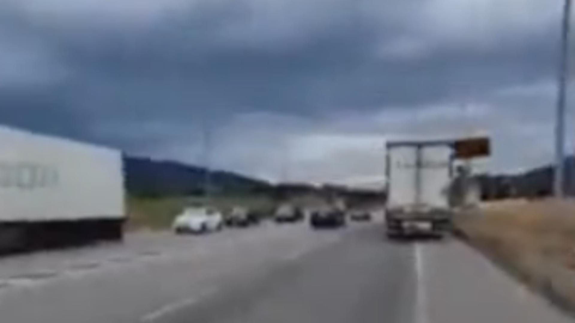 Incident pe o autostradă din Spania. Șofer român, erou / Captură foto