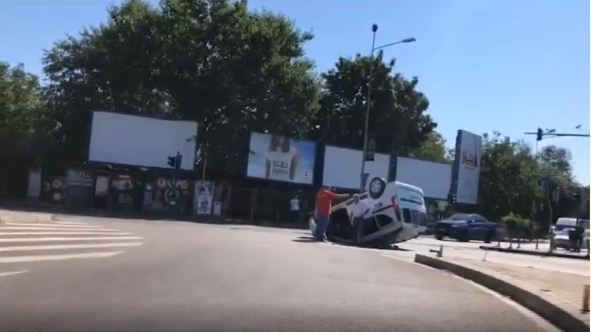 Accident Băneasa. Foto: captură Realitatea Plus