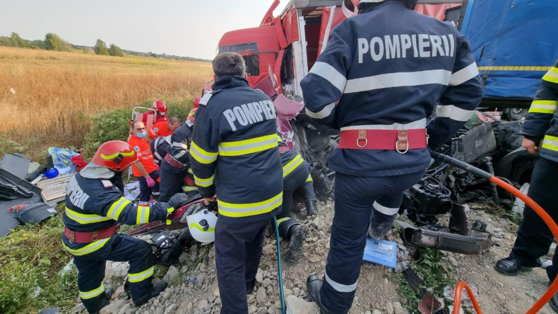 Accident grav pe DN72, în județul Dâmbovița. Foto/ISU Dâmbovița