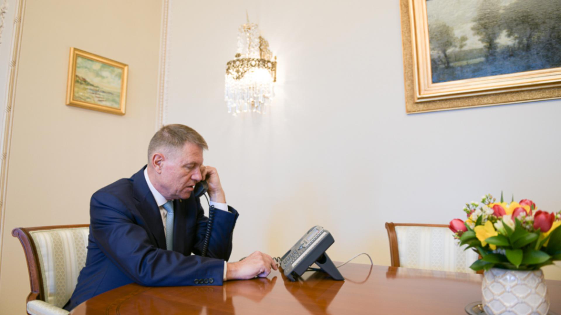 Klaus Iohannis, convorbire telefonică (arhivă)