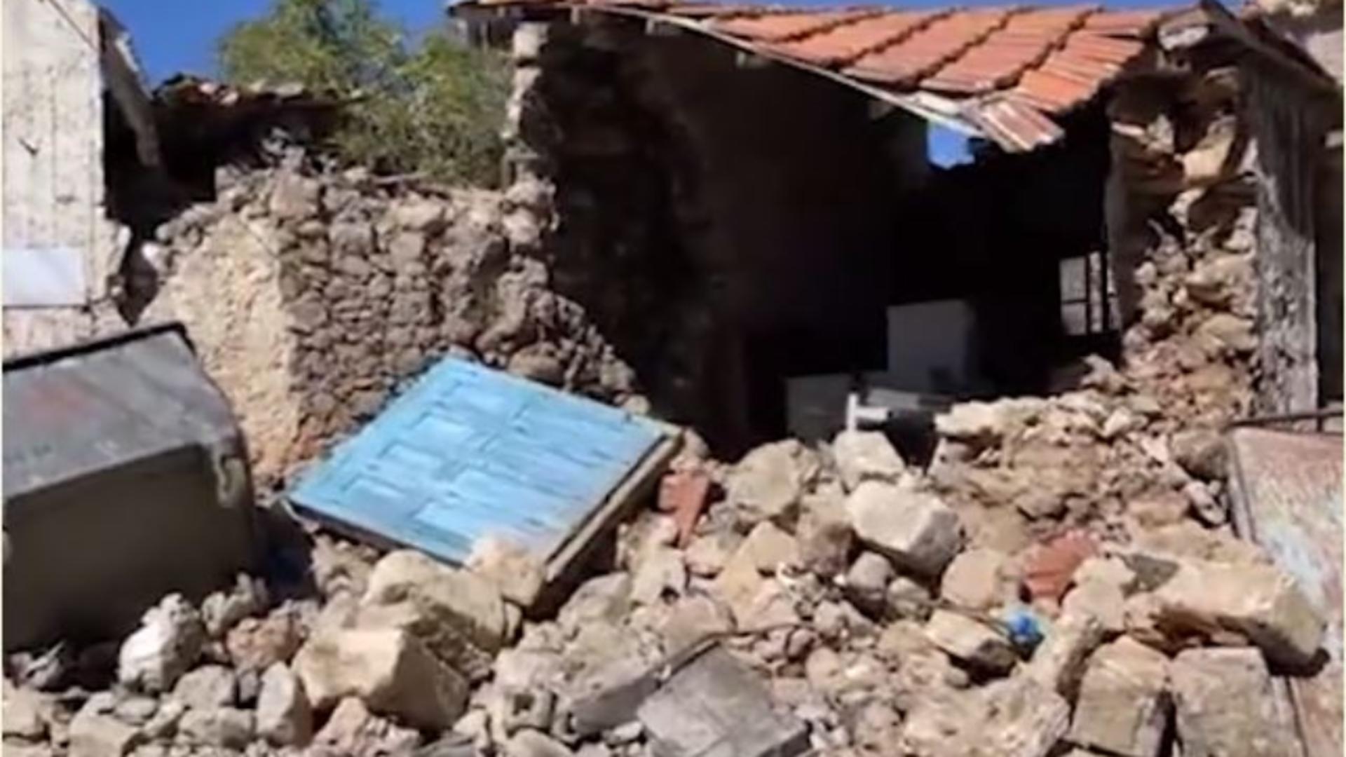 Primele imagini surprinse după cutremurul puternic din Creta. Captură video