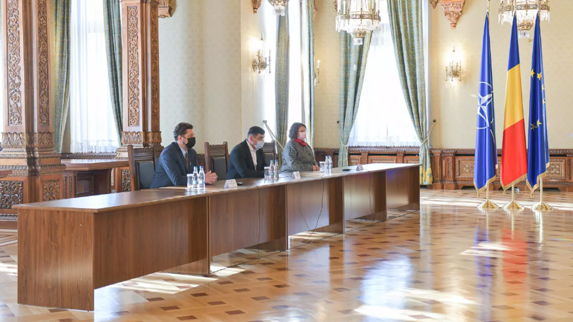 Geroge Simion și Claudiu Târziu la consultările de la Cotroceni. Foto/Administrația Prezidențială