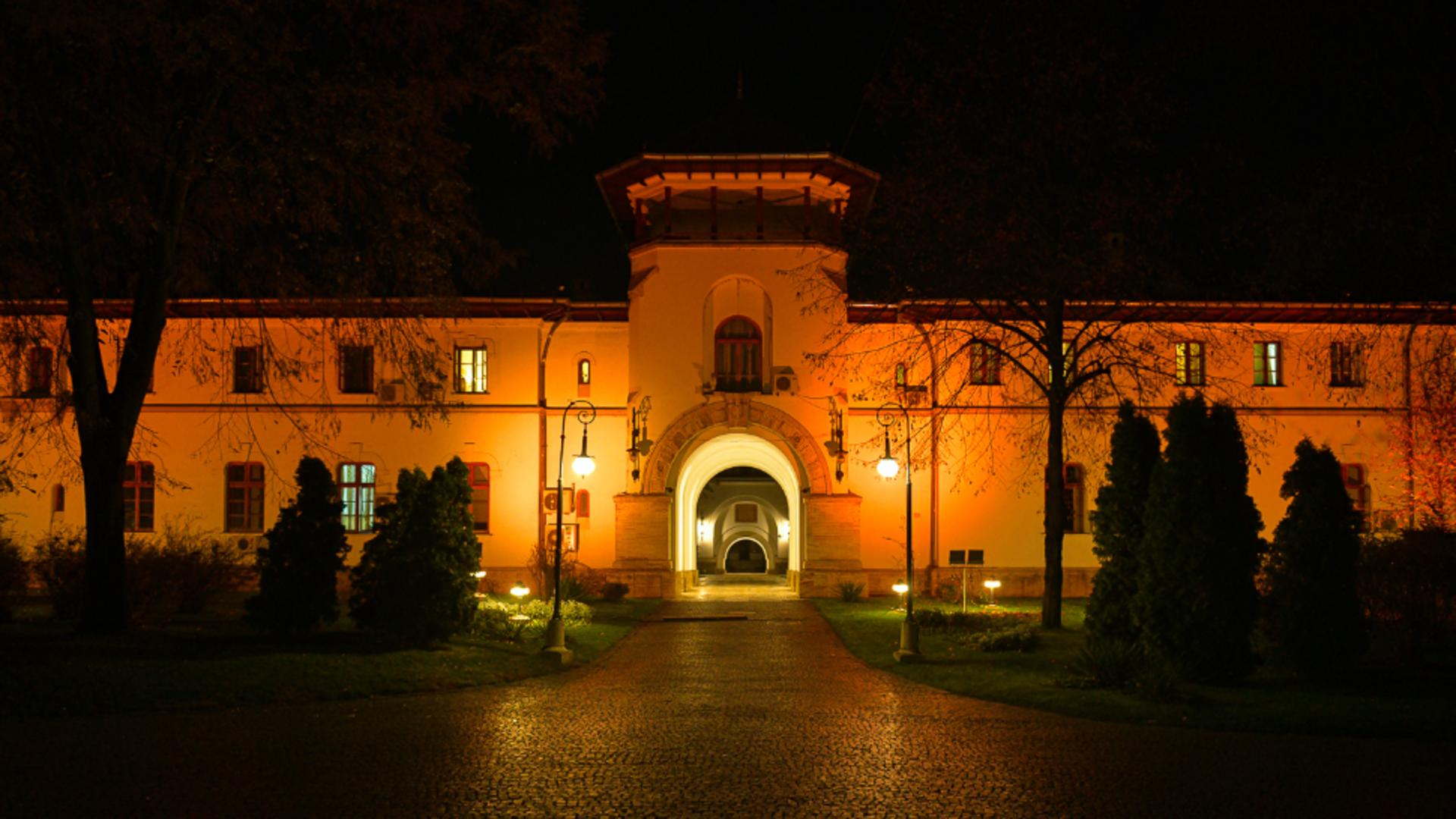 Palatul Cotroceni, iluminat de Ziua internațională pentru eliminarea violenței împotriva femeilor 25 noiembrie 