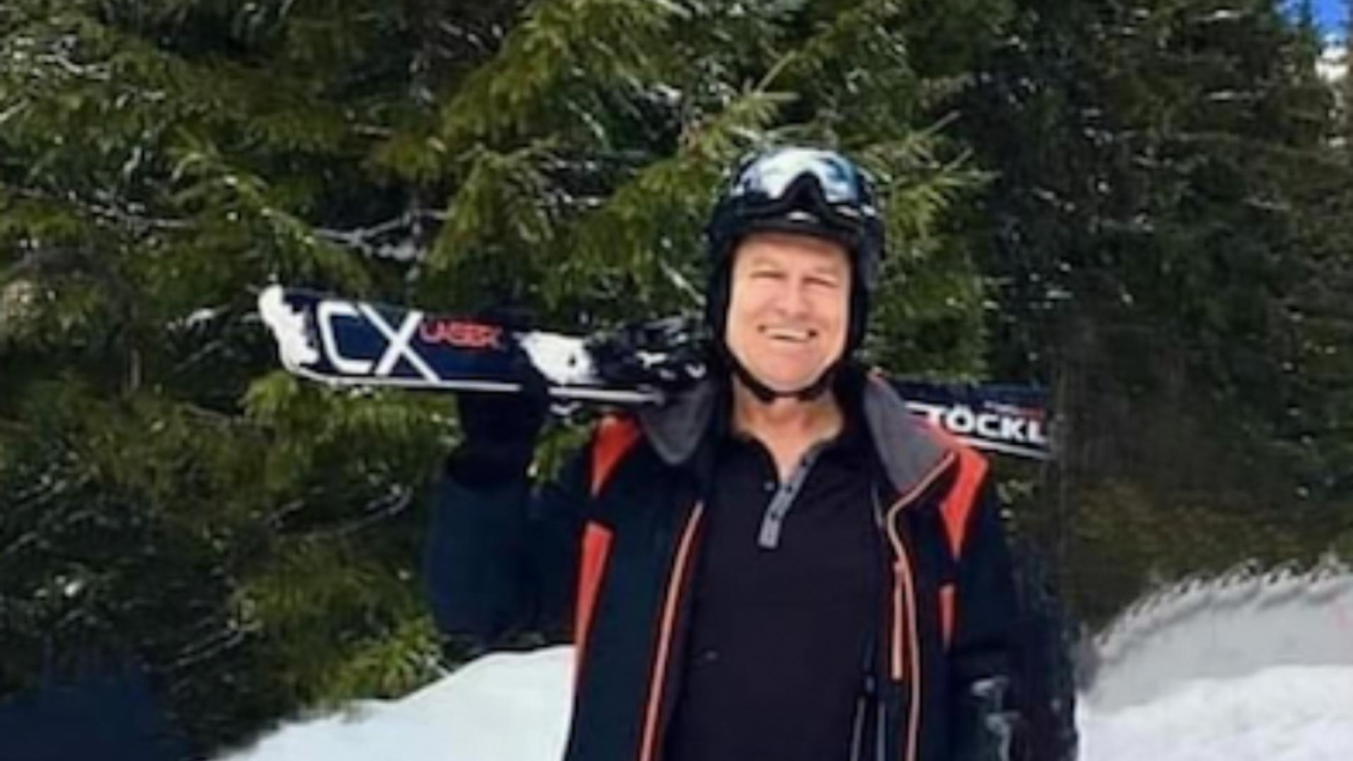 Klaus Iohannis la ski 