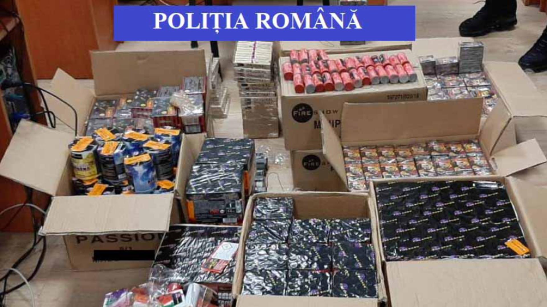 Artificii confiscate FOTO: Poliția Română 