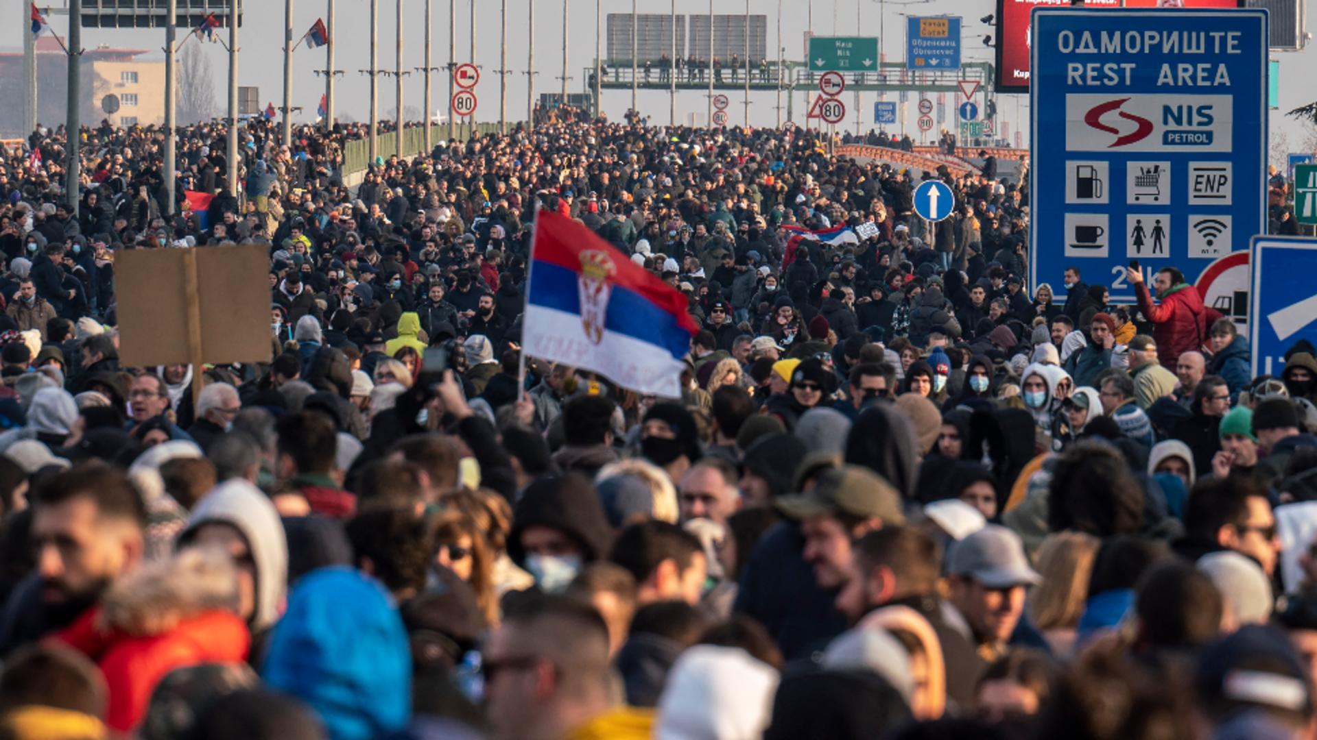 Proteste în Serbia. Foto/Profimedia