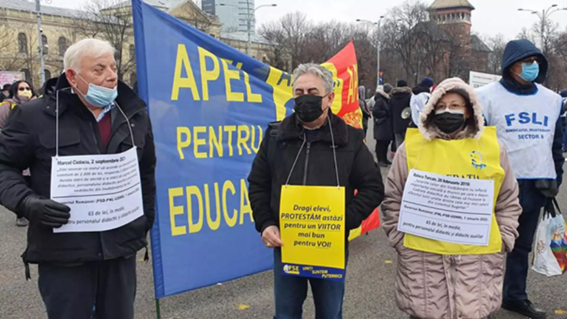 Protest al profesorilor in Piața Victoriei (arhivă)