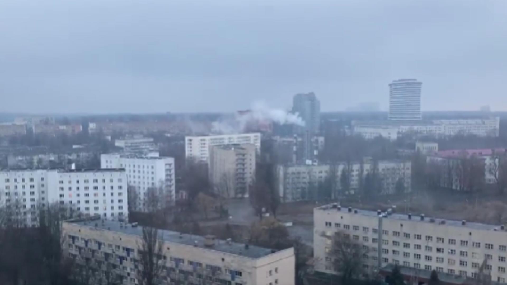 Bombardamente Kiev / Captură video Twitter