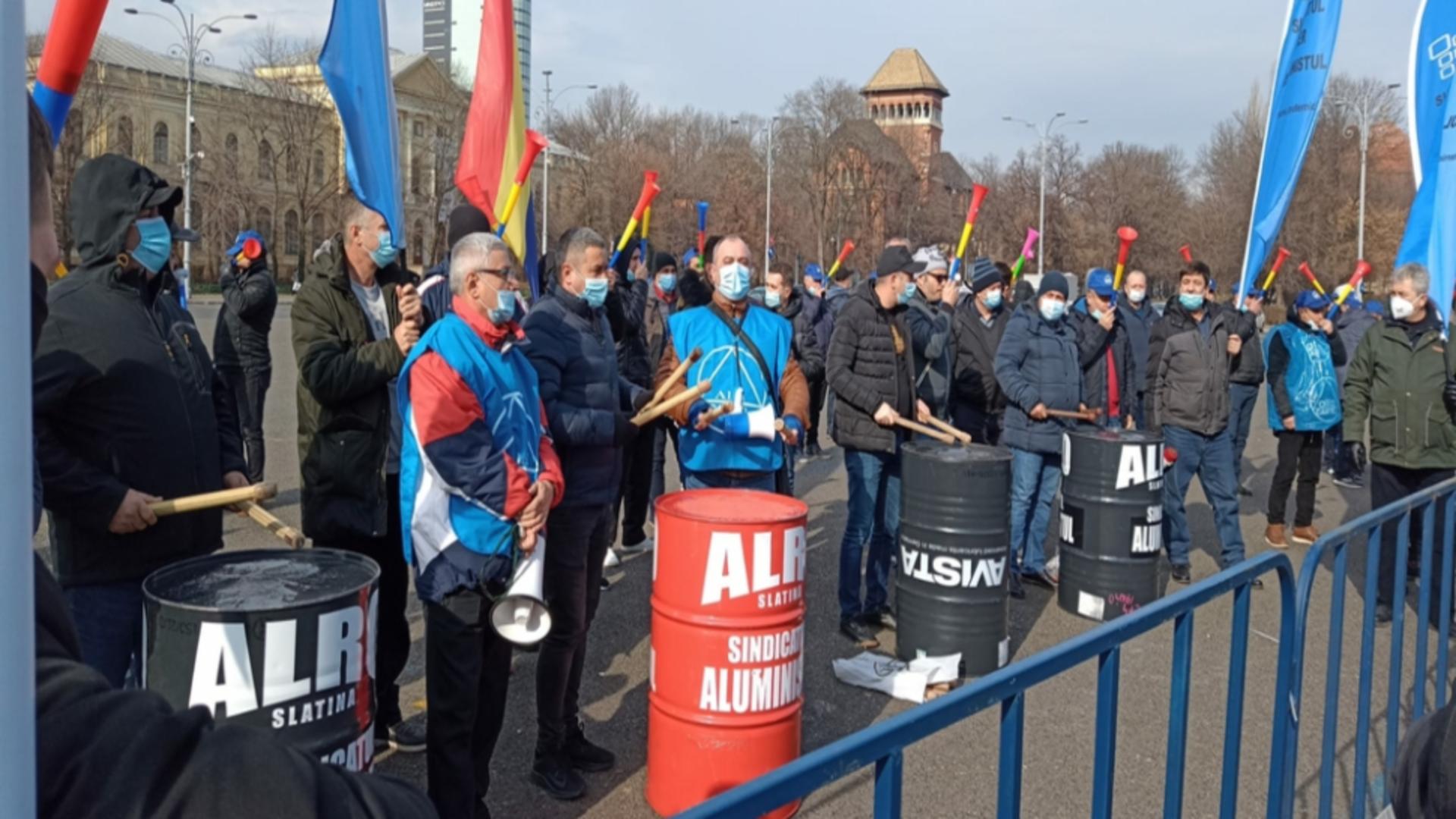 Protest Alro Slatina la Guvern